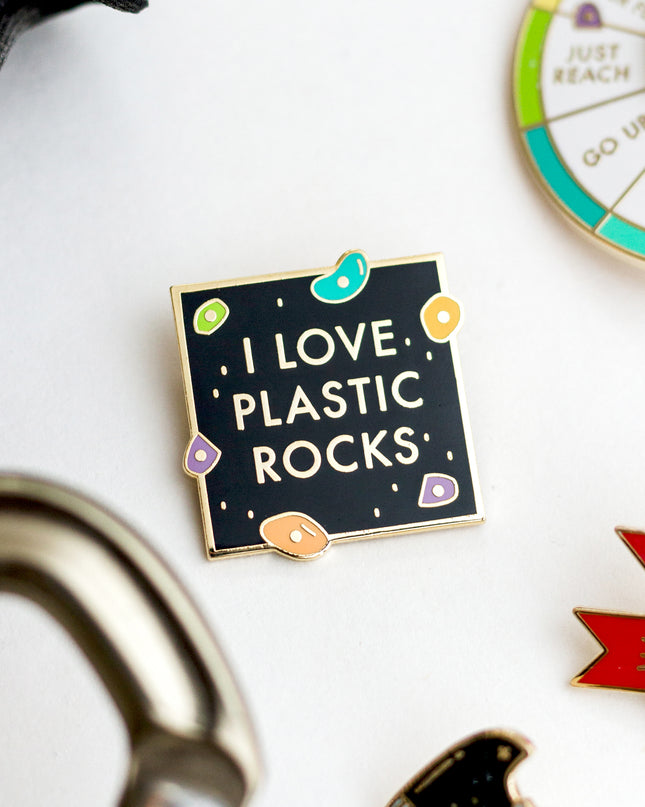 I Love Plastic Rocks Enamel Pin