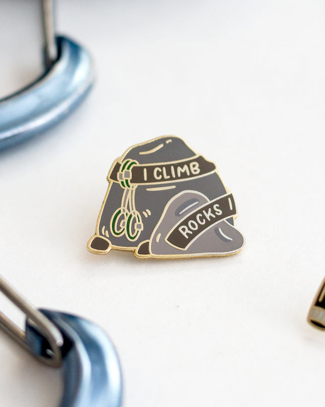 I Climb Rocks Enamel Pin