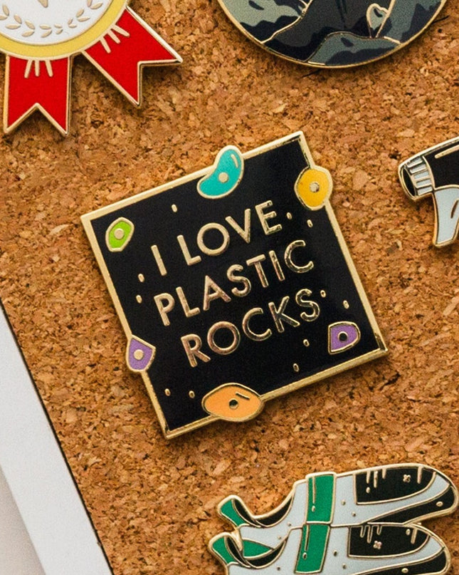 I Love Plastic Rocks Enamel Pin