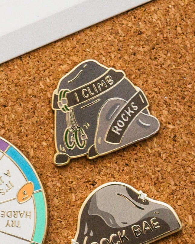 I Climb Rocks Enamel Pin