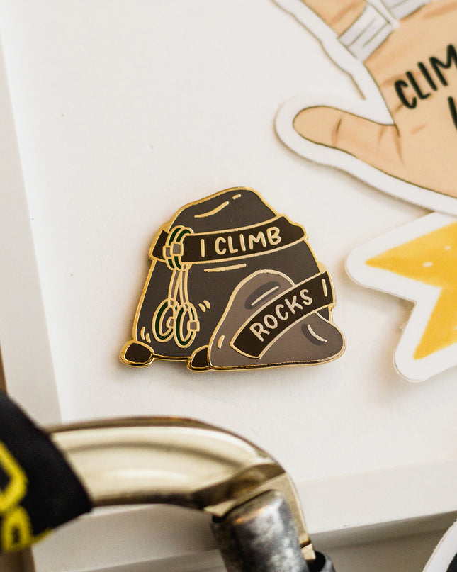 I Climb Rocks Enamel Pin