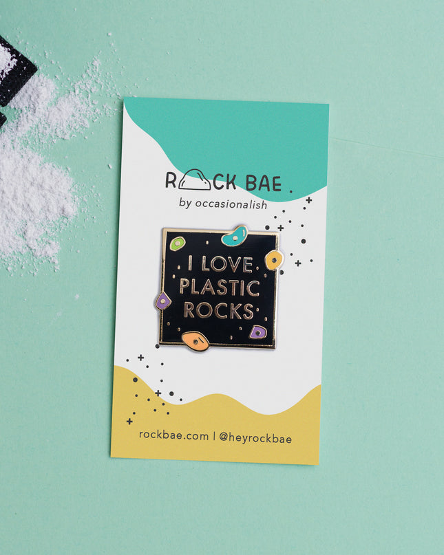 I Love Plastic Rocks Enamel Pin