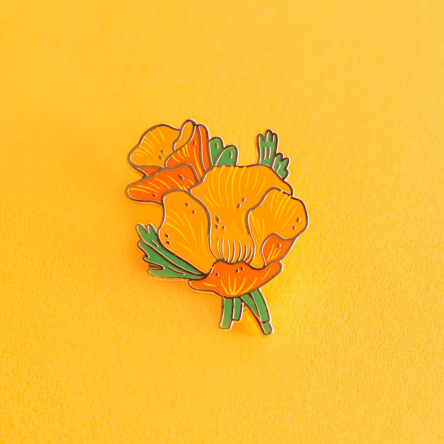 Golden Poppy Enamel Pin