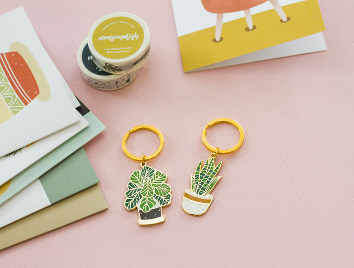 plant keychains, gift for plant mom, gift for plant dad