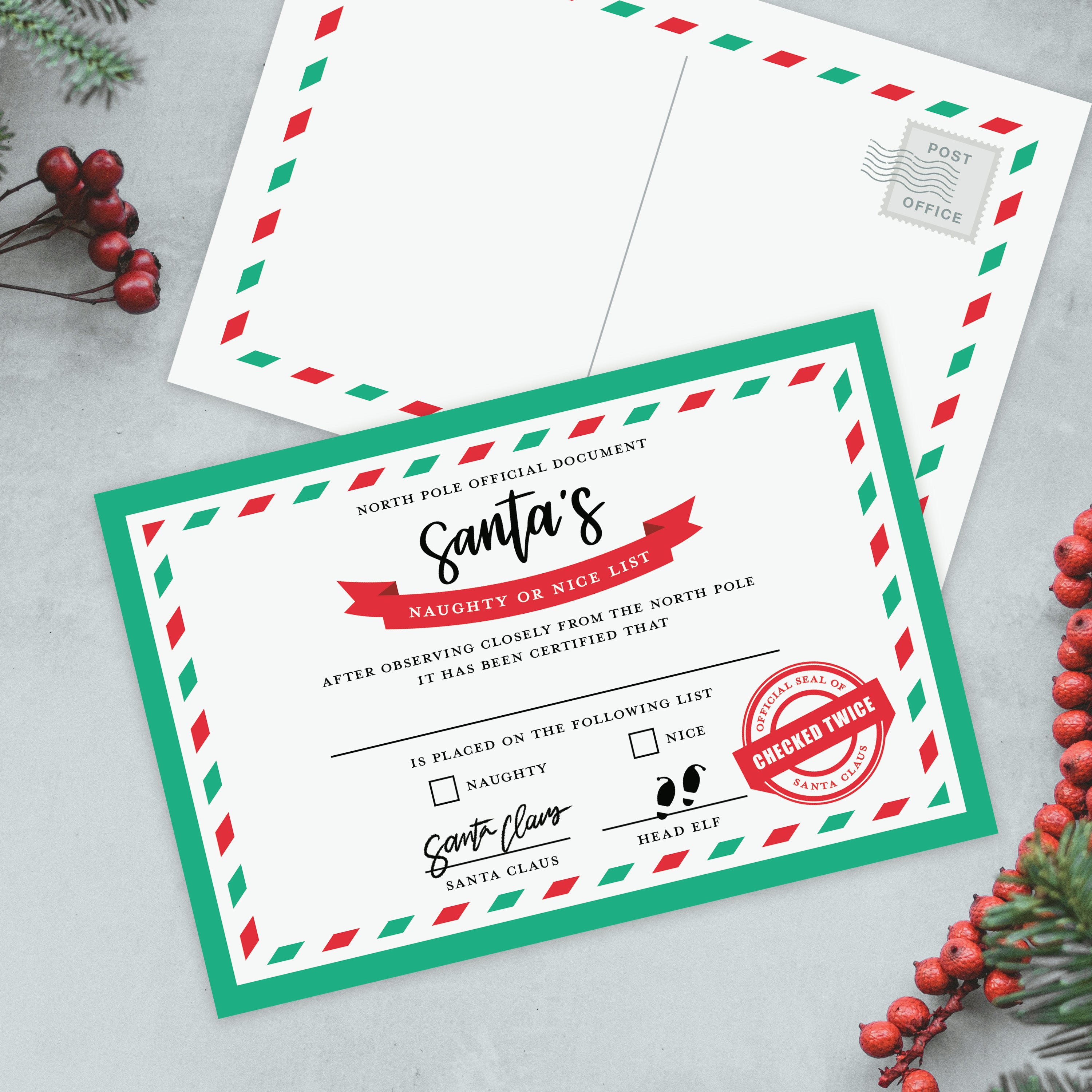 Christmas Card - Naughty List - Santa Claus - Father Christmas