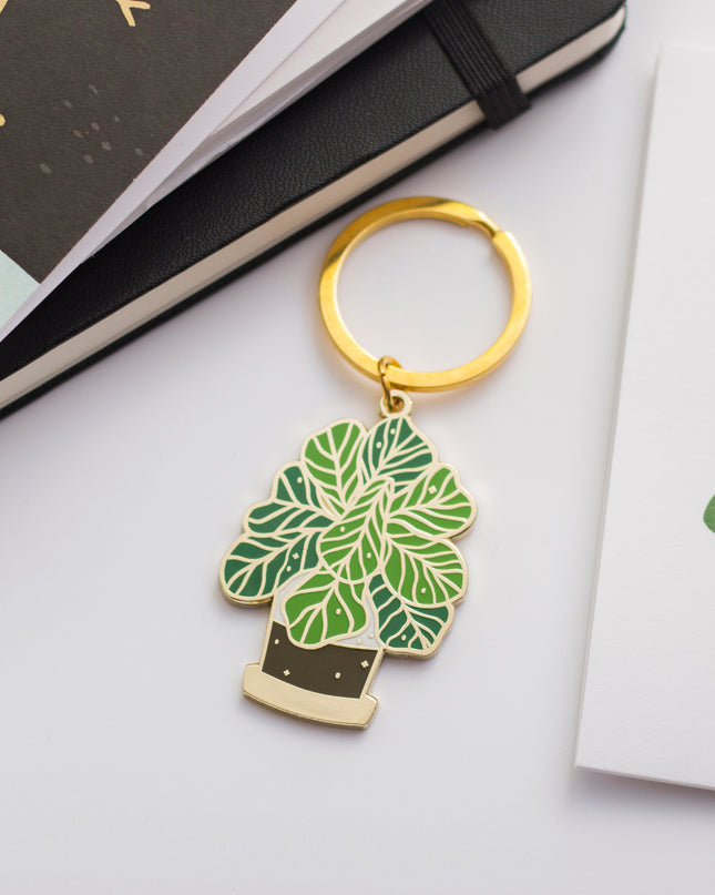 Fiddle Leaf Fig Plant Keychain