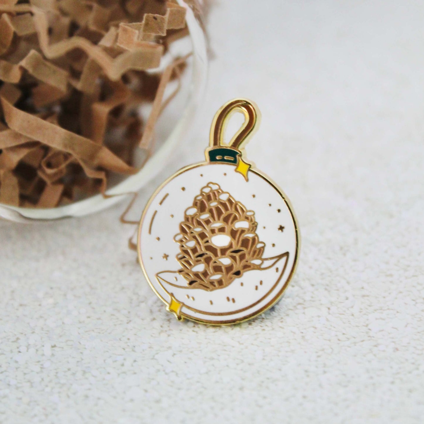 Pinecone Bauble Enamel Pin