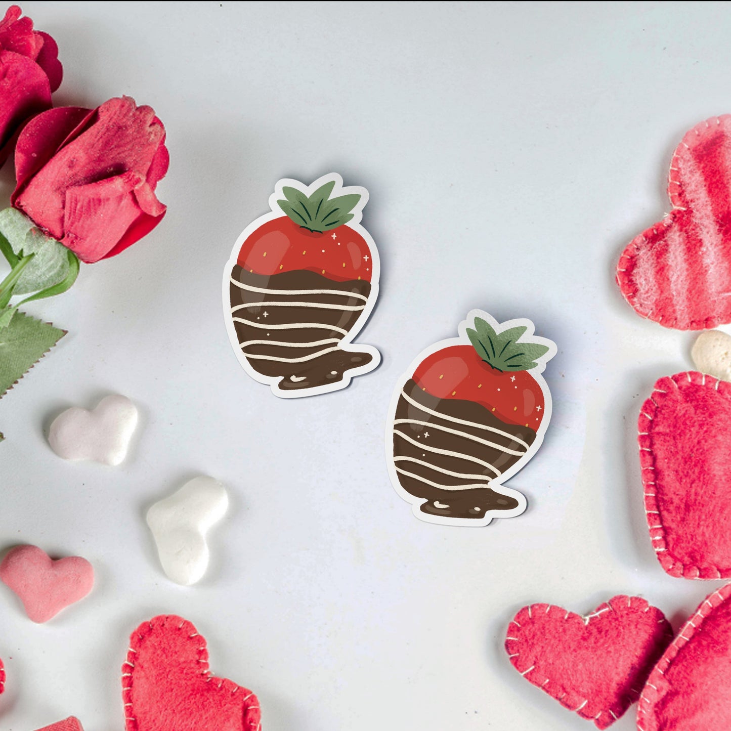 Chocolate Covered Strawberry Matte Vinyl Sticker