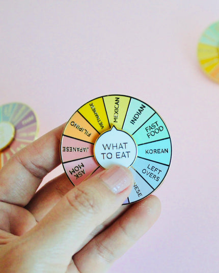 What To Eat Spinning Enamel Pin