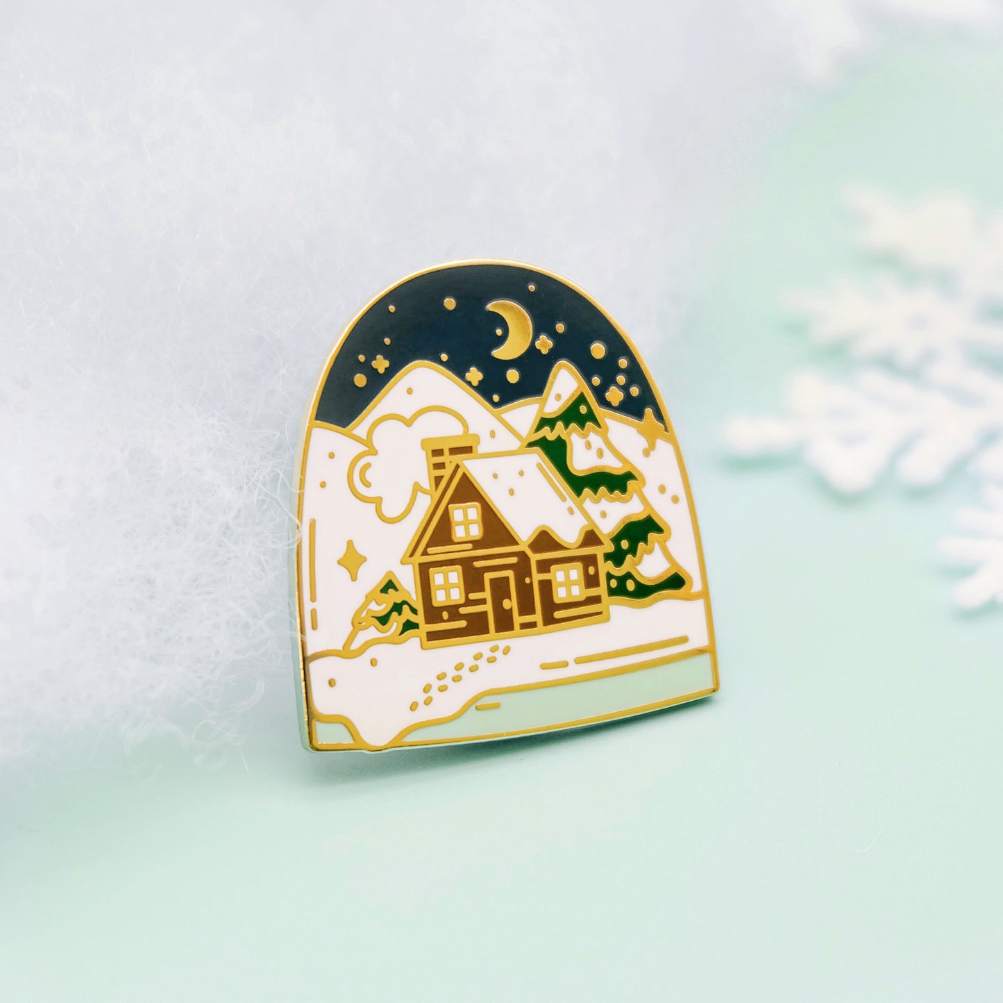 Winter House Enamel Pin