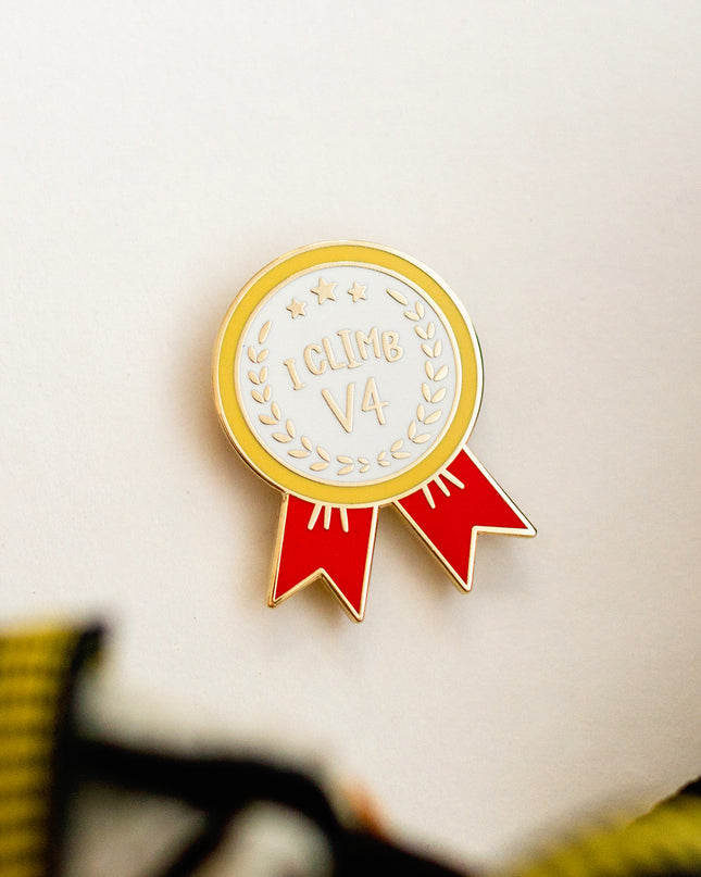 I Climb V4 Enamel Pin