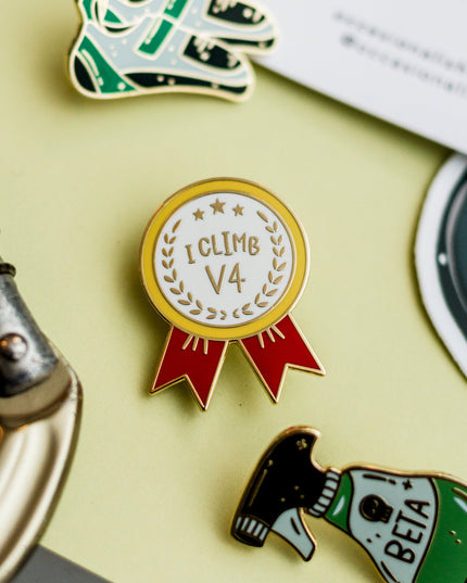 I Climb V4 Enamel Pin