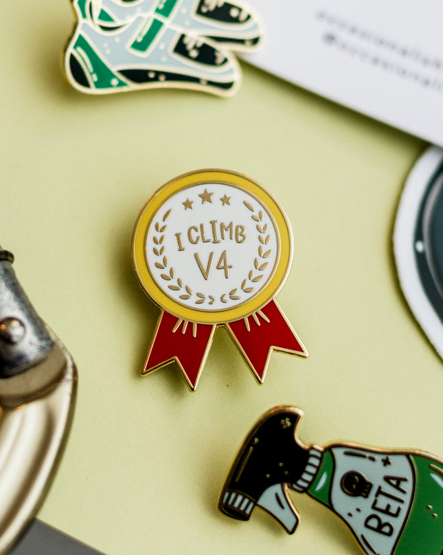 I Climb V4 Enamel Pin