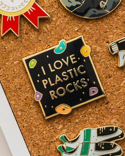 I Love Plastic Rocks Enamel Pin