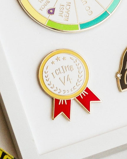 I Climb V4 Enamel Pin
