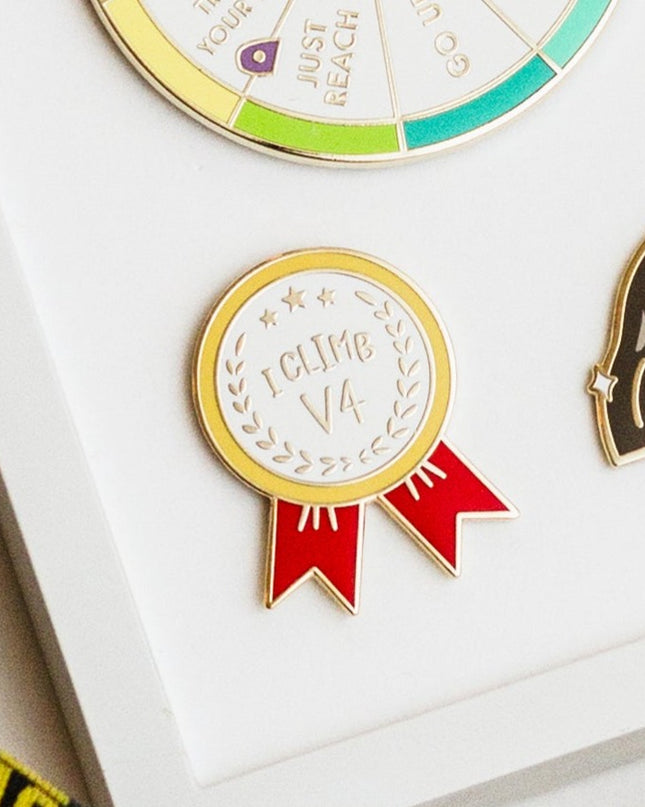 I Climb V4 Enamel Pin