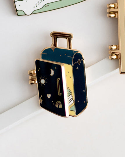 Traveler Suitcase Interactive Enamel Pin