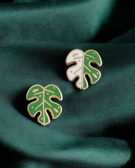 Monstera Albo Earrings
