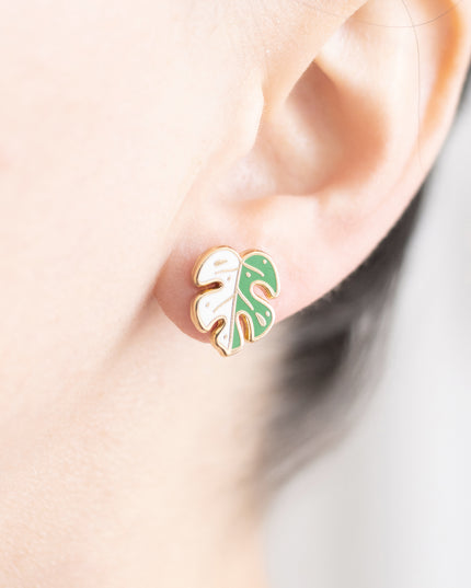 Monstera Albo Earrings