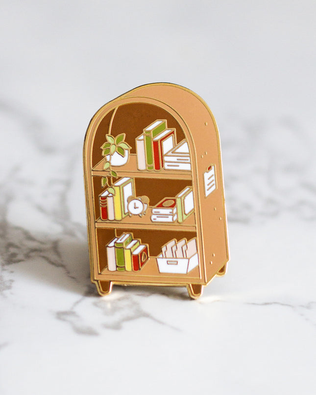 Bookshelf Enamel Pin