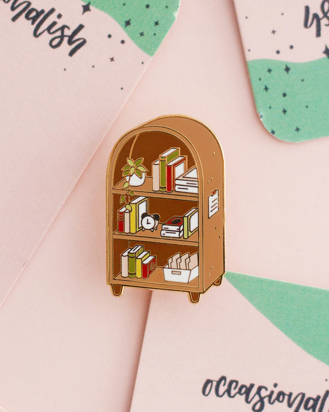 Bookshelf Enamel Pin