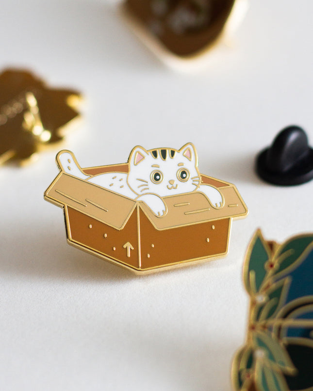 Box Cat Enamel Pin
