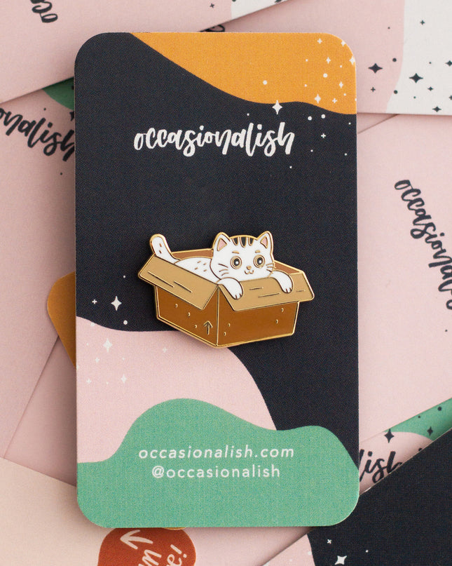 Box Cat Enamel Pin