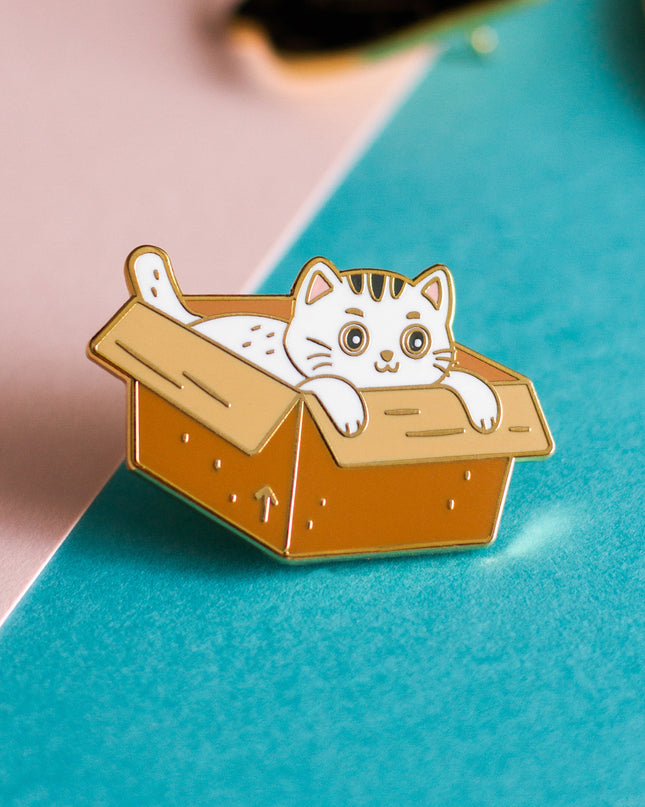 Box Cat Enamel Pin