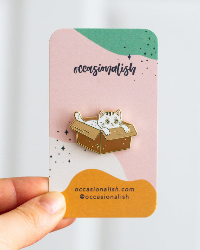 Box Cat Enamel Pin