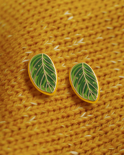 Calathea Makoyana (Peacock Plant) Earrings