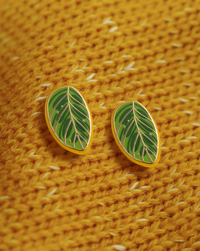 Calathea Makoyana (Peacock Plant) Earrings