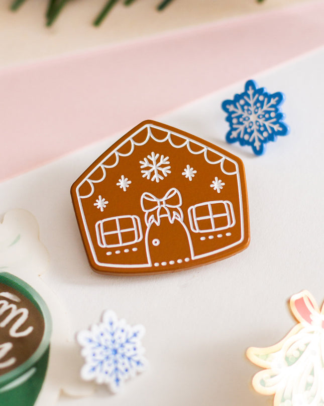 Gingerbread House Enamel Pin