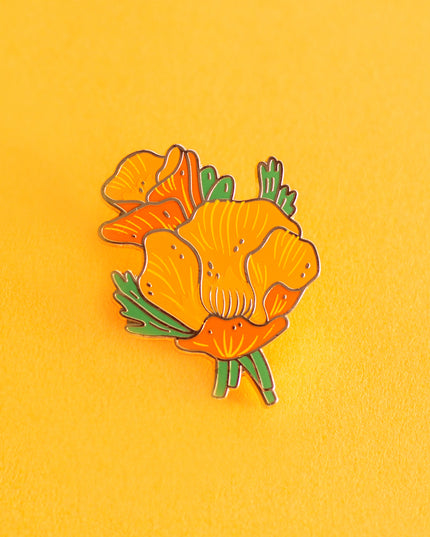 Golden Poppy Enamel Pin