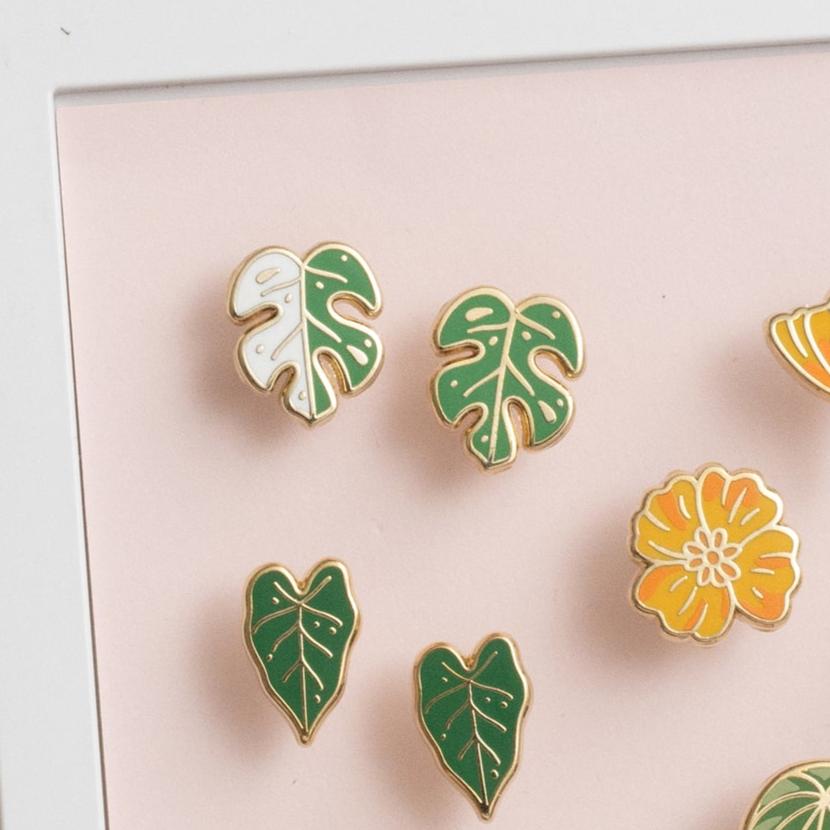 Monstera Albo Earrings