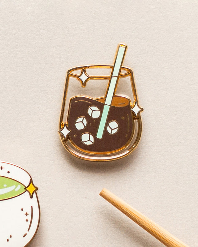 Iced Coffee Enamel Pin