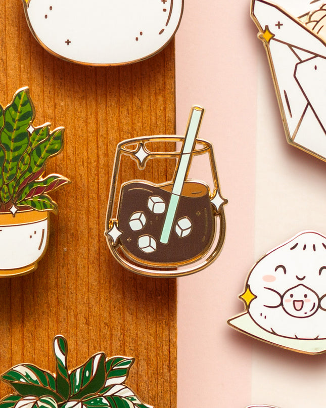 Iced Coffee Enamel Pin