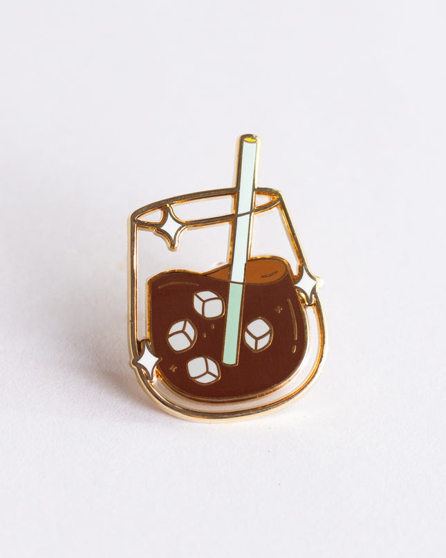Iced Coffee Enamel Pin