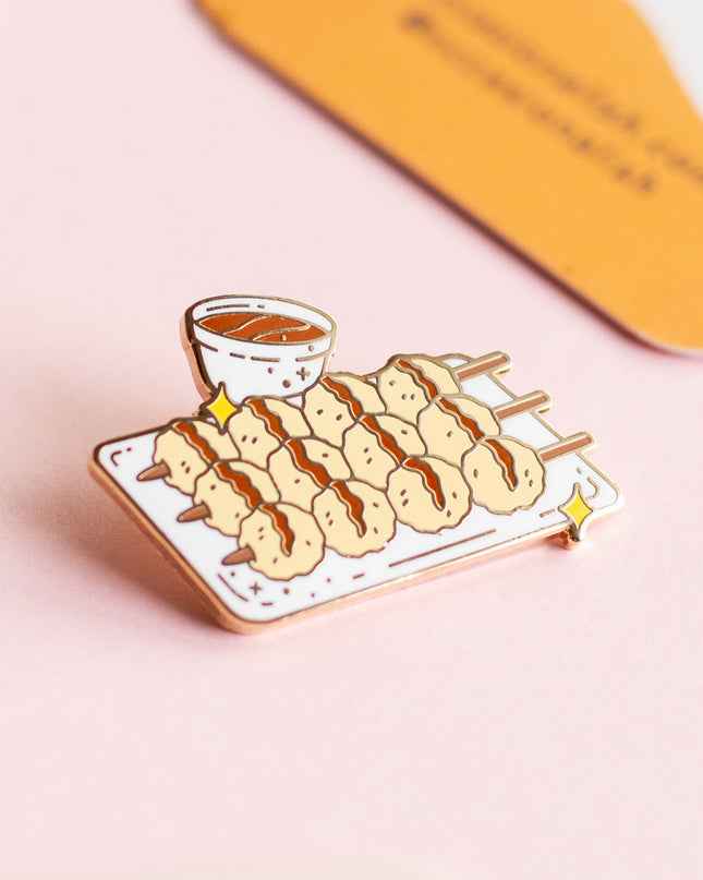 Grilled Pork Balls Enamel Pin