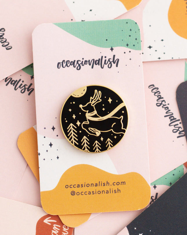 Reindeer Enamel Pin