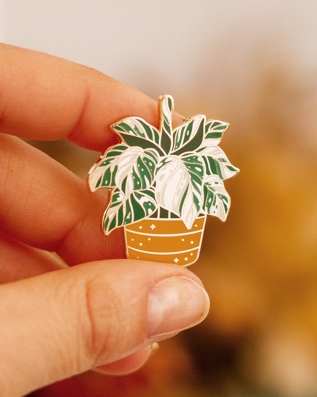 Variegated Alocasia Enamel Pin