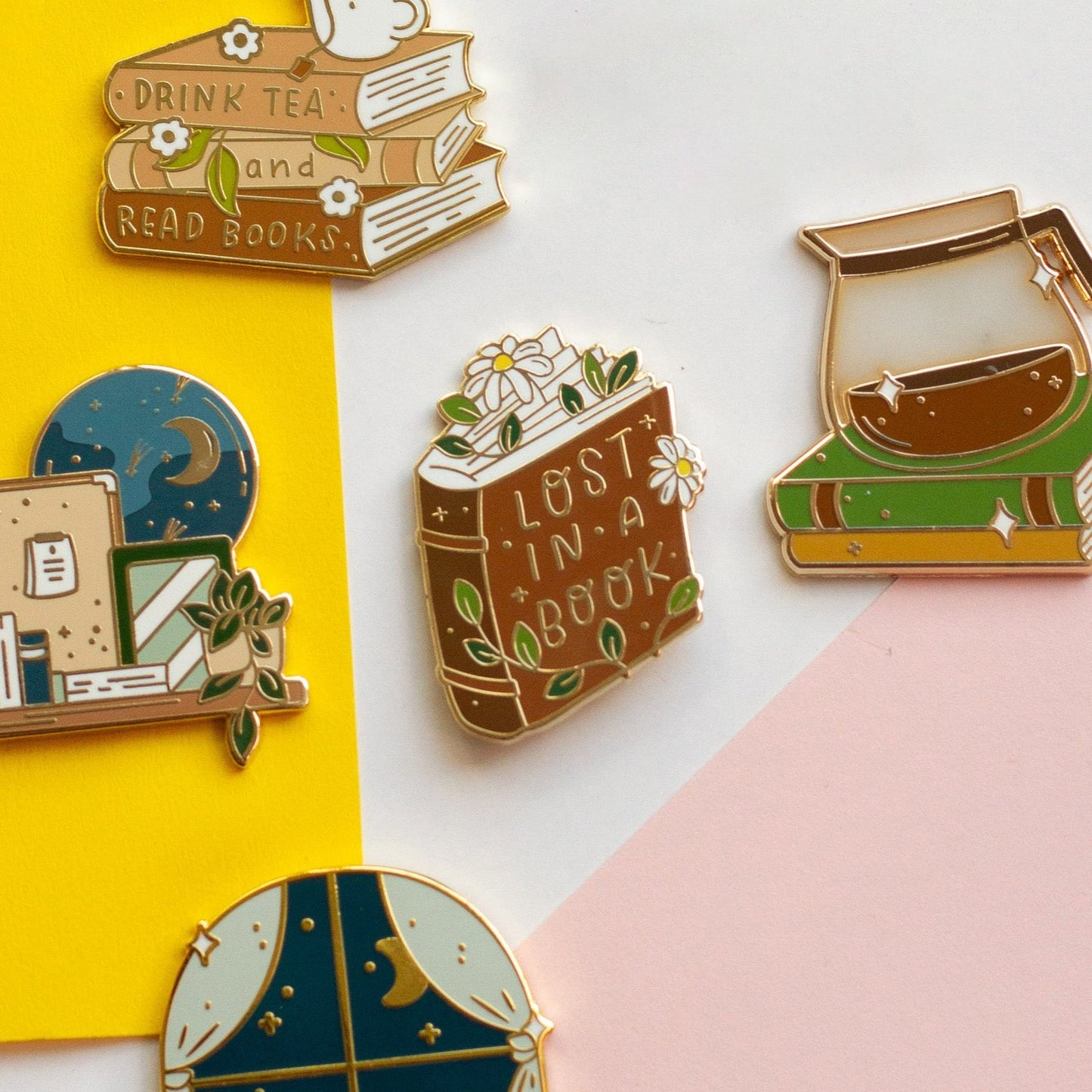 Lost in a Book Enamel Pin