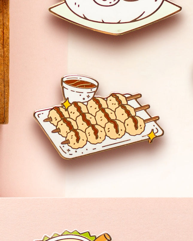 Grilled Pork Balls Enamel Pin