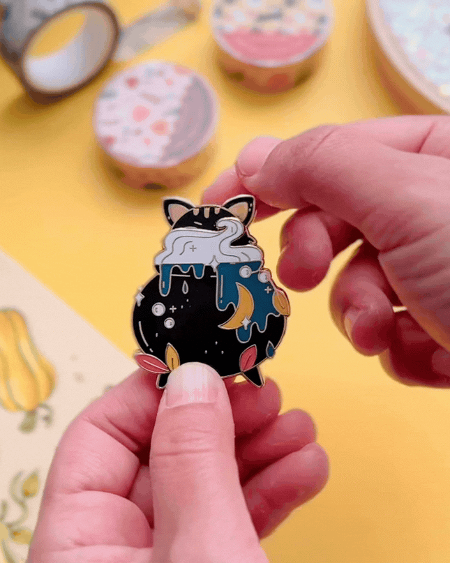 Cat-dron Interactive Enamel Pin