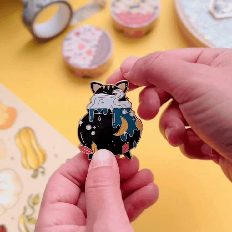 Cat-dron Interactive Enamel Pin