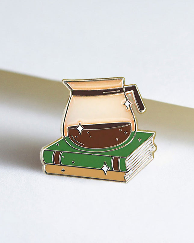 Coffee and Books Enamel Pin
