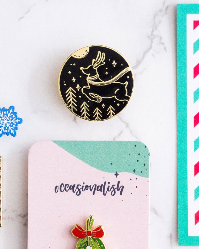 Reindeer Enamel Pin
