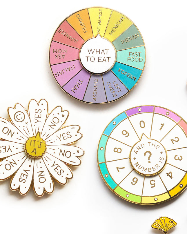 Spinning Daisy Enamel Pin