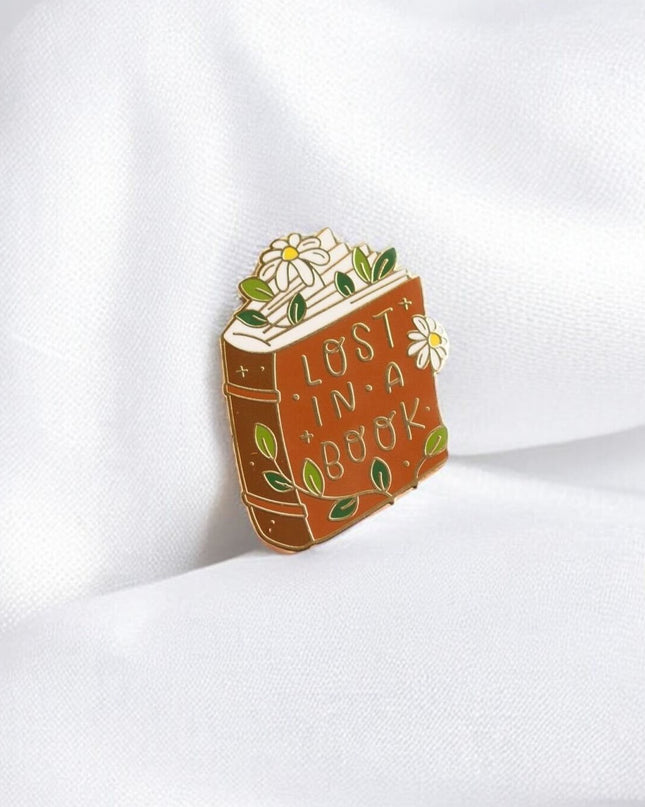 Lost in a Book Enamel Pin