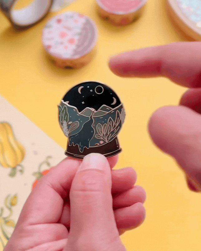 Moonrise Landscape Spinning Enamel Pin