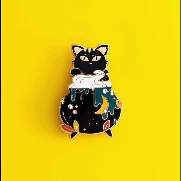 Cat-dron Interactive Enamel Pin